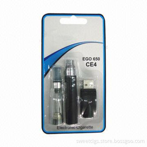 Blister Simple Packing Cheap EGO Battery + CE4 Clearomizer, Sized 14 x 155mm